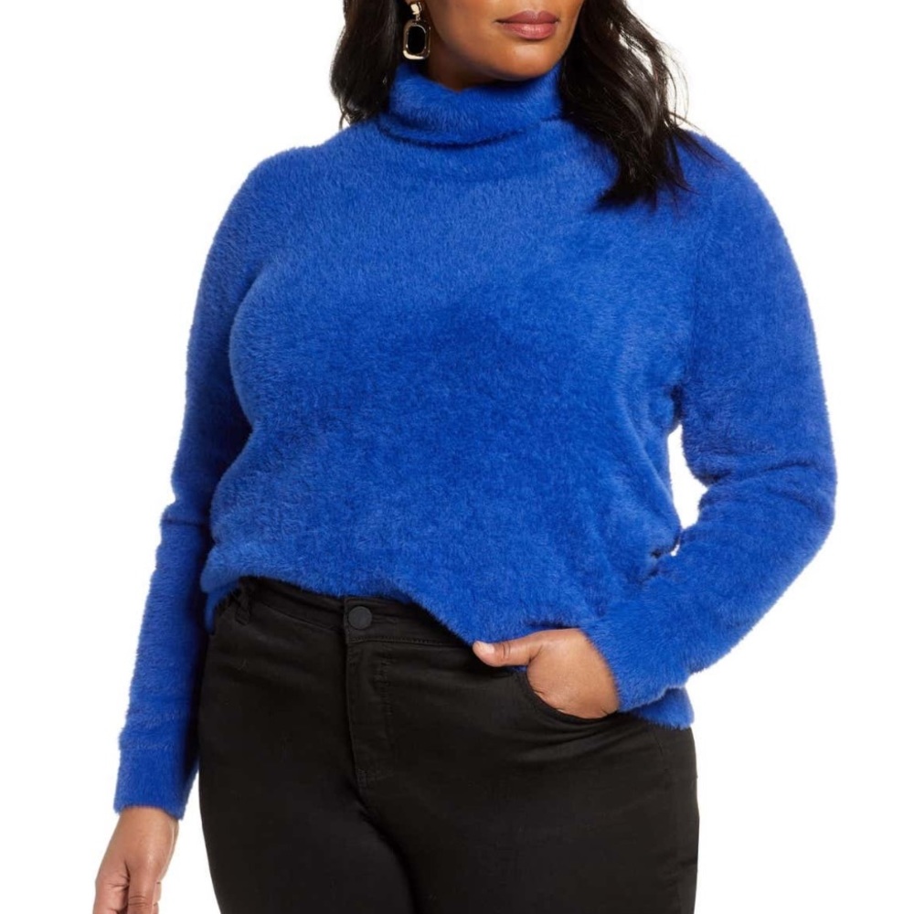 NWT Halogen turtleneck fuzzy sweater